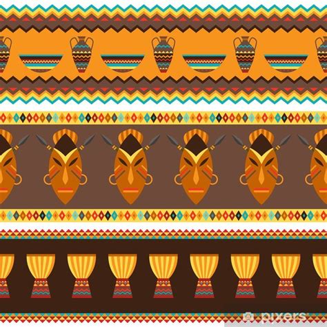 Papier Peint Ethnique Africain Abstrait Modèle De Tissu Géométrique