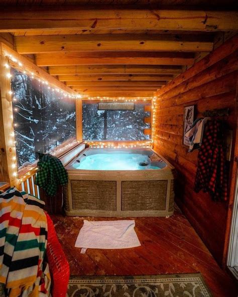 Pin By Shannon Shepard On For Home In 2020 Cabin Hot Tub Indoor Hot