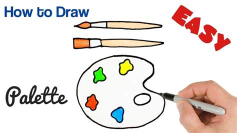 How To Draw A Paint Palette Howtovg