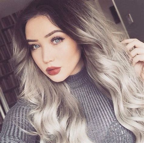 Did @yellabambi's roots ready for her to film a tutorial with some of our @bleachlondon super cool colours 😻. Beautiful silver/grey hair with dark roots. | Hair | Grey ...