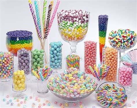 ממתקים Rainbow Candy Buffet Rainbow Candy Candy Birthday Party