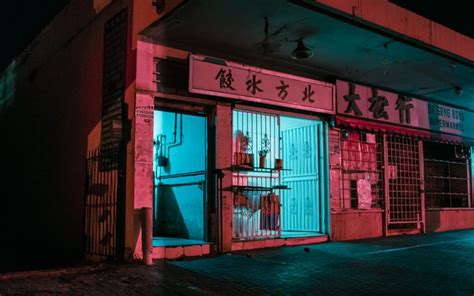 Late Night Chinatown Néon Photographie Art Néon