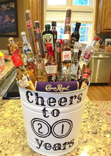 21st birthday gifts for men. 21 Mini Alcohol Bucket// DIY Gifts// 21yr old Birthday ...