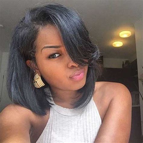 Part your hair in the middle, choose black color for your hair, and get a straight 8. Black Women Bob Haircuts 2015 -2016 | Bob Hairstyles 2018 ...