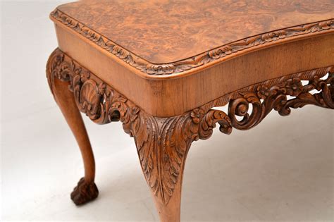 53 x 24 x 16.5. Antique Burr Walnut Queen Anne Style Coffee Table ...