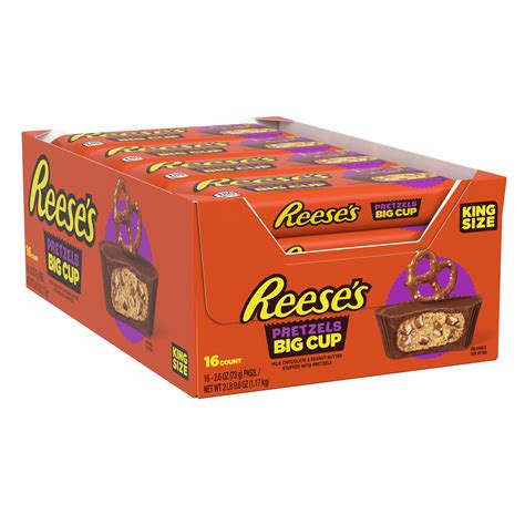Reeses Big Cup Stuffed With Pretzels Milk Chocolate Peanut Butter Cups Candy Gluten Free 26