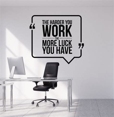 Vinyl Wall Decal Motivational Quote Hard Work Office Decorating Art St