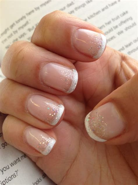 Gelish Glitter French Manicure Using Sleek White And Waterfield Sparkly