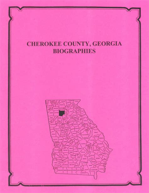 Cherokee County Georgia History And Biographies Mountain Press And