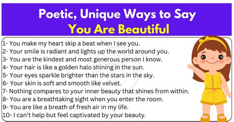 50 Poetic Unique Ways To Say You Are Beautiful EngDic