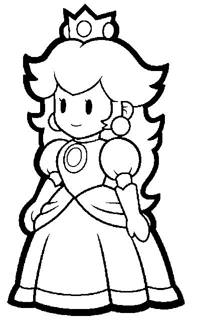Coloriage Super Mario Princesse Peach 10