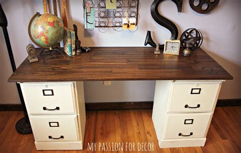 Desk With Filing Cabinet Diy File Cabinet Desk Tutorial Over The Big Moon Put It To Good