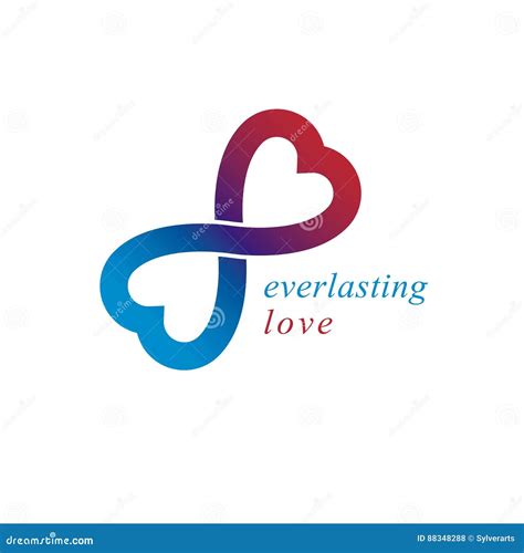 Ame Para Siempre El Logotipo Conceptual Símbolo Del Vector Creado Con