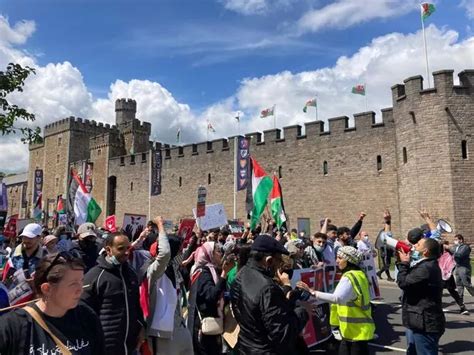 Hundreds Of People March Through The Streets Of Cardiff In Solidarity