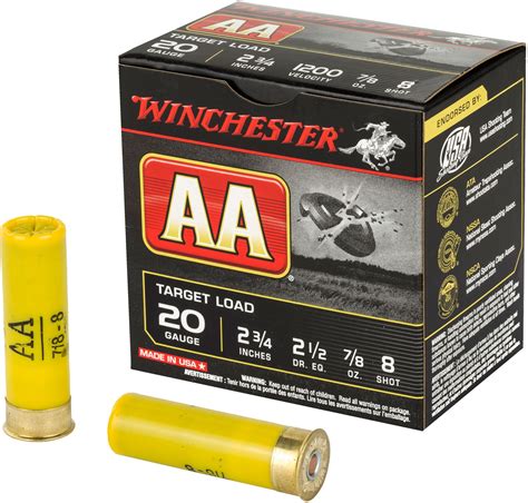 Wnaa208 Winchester Ammunition Aa Target Load 20 Gauge 275 8 875oz