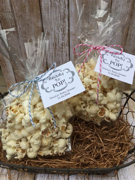 8 Ready To Pop Baby Shower Favors Popcorn Baby Etsy Baby Shower