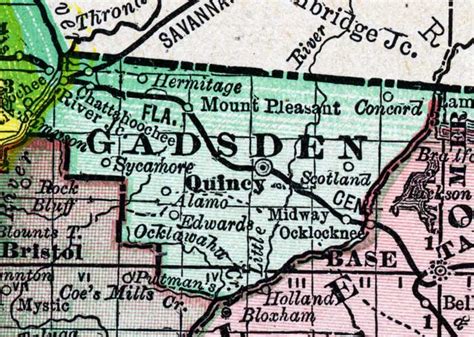 Map Of Gadsden County Florida 1888