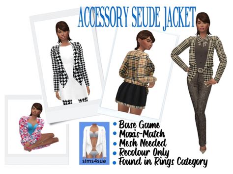 Musicalsimmers Accessory Seude Jacket At Sims4sue Sims 4 Updates