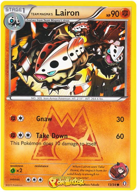 Team Magmas Lairon Double Crisis 13 Pokemon Card