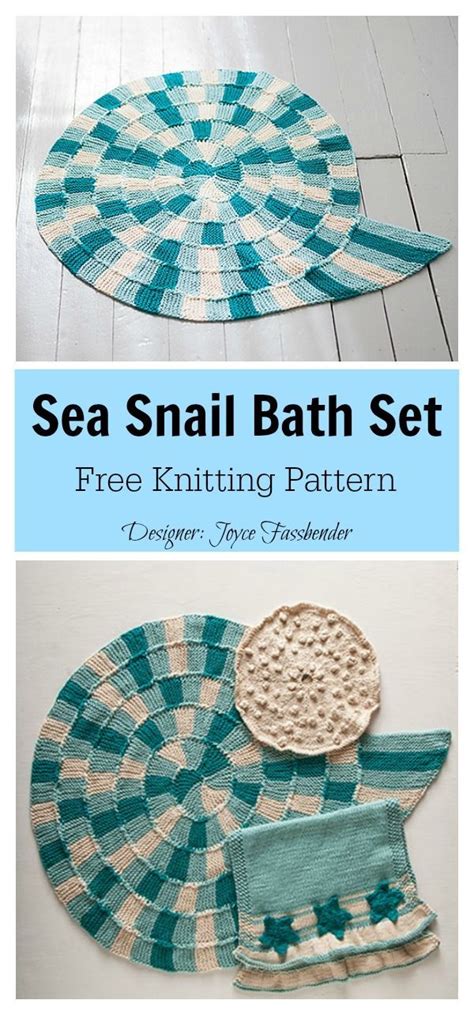Since first encountering this simple pattern, i've made countless wash cloths, dish towels, and hand towels. Sea Snail Bath Set Free Knitting Pattern : Sea Snail Bath ...