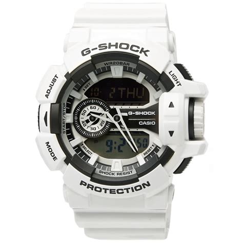 Black with gold, which are employed in a large number of accessories, is used on the case. Casio G-Shock GA-400-7A Crazy Colour Watch (White)