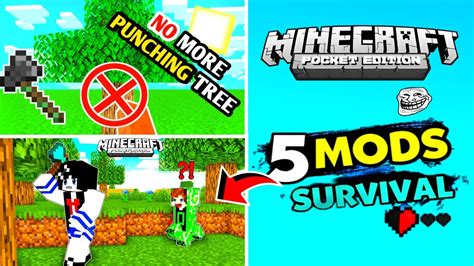Top 5 Minecraft Servival Mod For Minecraft Pe Minecraft New Mods