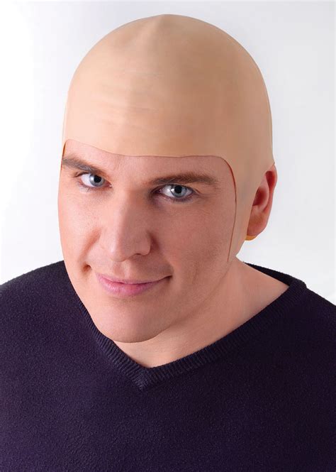 Kostüme Unisex Men Deluxe Bald Head Skinhead Cap Fake Funny Fancy Dress Accessory Md143