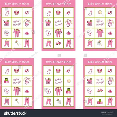 Baby Shower Game Baby Bingo 스톡 벡터 로열티 프리 510896089 Shutterstock