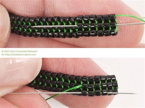 How To Weave In Beading Thread With Square Stitch Bead Weaving