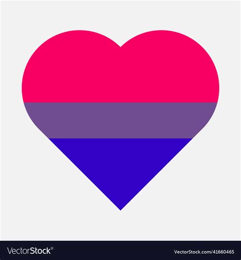 Bisexual Flag Heart Icon On White Background Vector Image