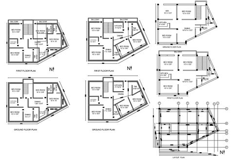 2 Bhk Apartment Floor Plan Drawing Dwg File Cadbull
