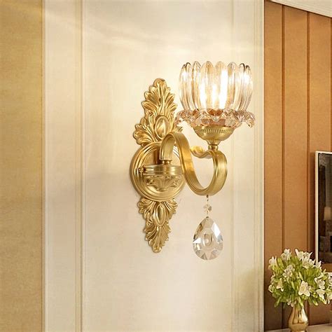 Copper Wall Lamps Luxurious Lampshade Simple Light Fixtures E14 Bulb