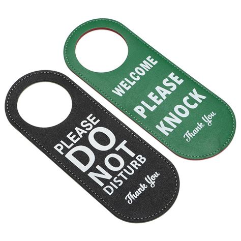 Buy Leather Double Sided Do Not Disturb Signs Cleaning Label Door