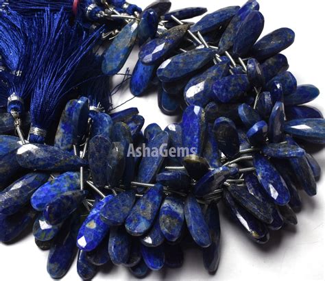 Natural Blue Lapis Lazuli Faceted Long Pears Shape Etsy