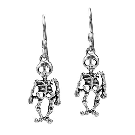 Halloween Skeleton 925 Silver Dangle Earrings Ebay