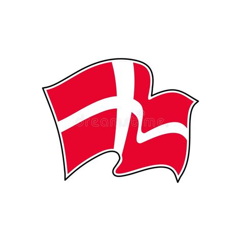 Dannebrog Officiell Vektorflagga Av Danmark Vektor Illustrationer