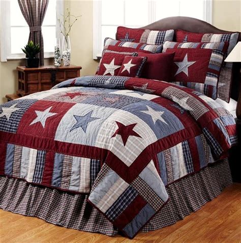 Spoil your dog with patriotic dog beds from zazzle! BLUE & RED STAR PRIMITIVE AMERICANA 6PC KING QUILT SET | eBay