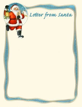 I generally choose the white background file and print it on. Santa Clip Art Borders | Printable Santa Letter #13 ...