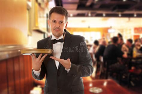 Professional Waiter Stock Photo Image Of Necktie Hold 36037544