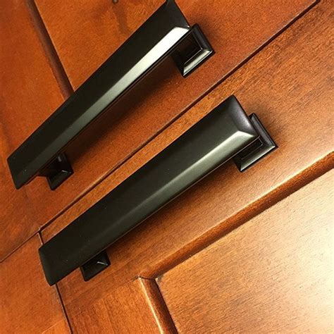 Southern Hills Black Drawer Pulls 4 Inch Screw Spacing Cabinet Door