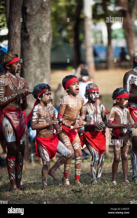 Einheimische Tänzer Beim Laura Aboriginal Dance Festival Laura Queensland Australien