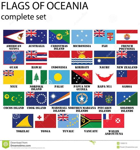 Flags Of Oceania Stock Vector Illustration Of Island 13326175