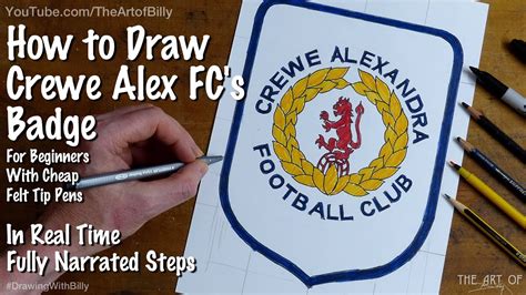 How To Draw The Crewe Alexandra Football Soccer Club Badge For Beginners YouTube
