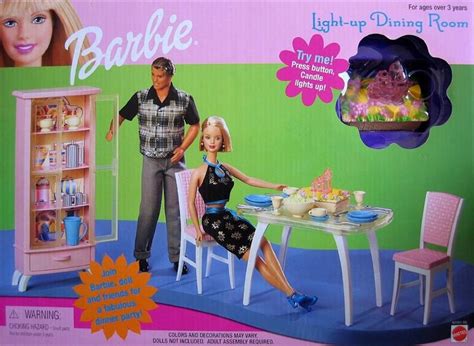 She wanted to remove the formal living area and make it the dining room/living room and make the old dining room the play room. Barbie Light-Up Dining Room Play Set - BarbieDB.com