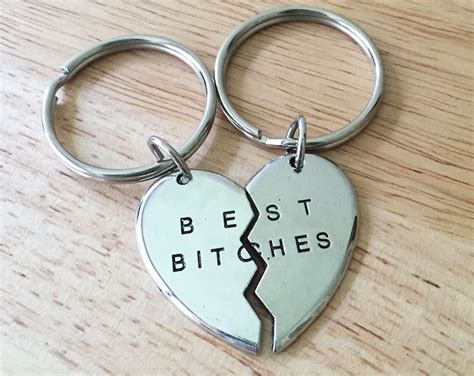 Best Bitches Keychains Best Bitches Split Heart Key Chains Best Bitches Keyrings Best