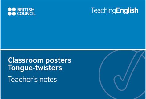 Classroom Posters Tongue Twisters Teachingenglish British Council