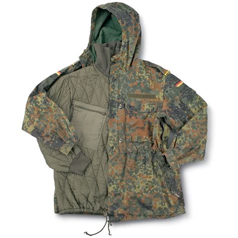New German Military Surplus Fleck Parka With Liner 124413 At