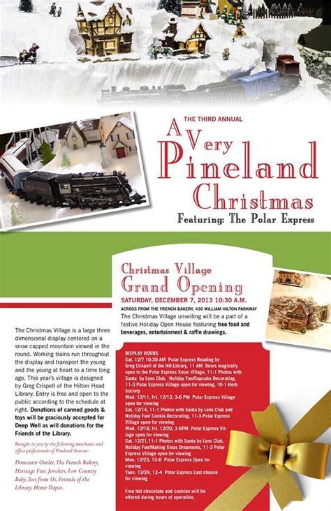We provide an additional family outing for. Visit the Christmas Village in Pineland Station Mall ...