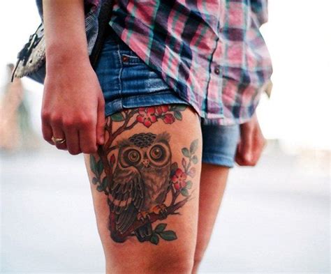 37 Mysterious Owl Tattoo Designs Owl Thigh Tattoos Tattoos