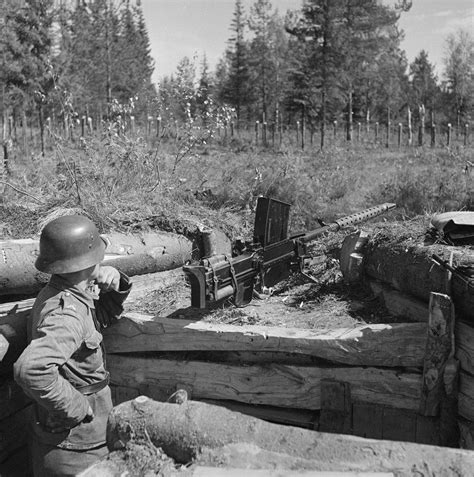 Finnish Soldier Armed With A Lahti L 39 Norsupyssy 20mm Anti Tank